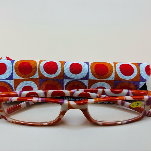 NEW GEOMETRIC NARROW READERS. FEATURES MULTI-COLOR DESIGN WITH MATCHING CASE - Picture 7 of 8